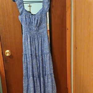 Blue Floral Sleeveless Dress